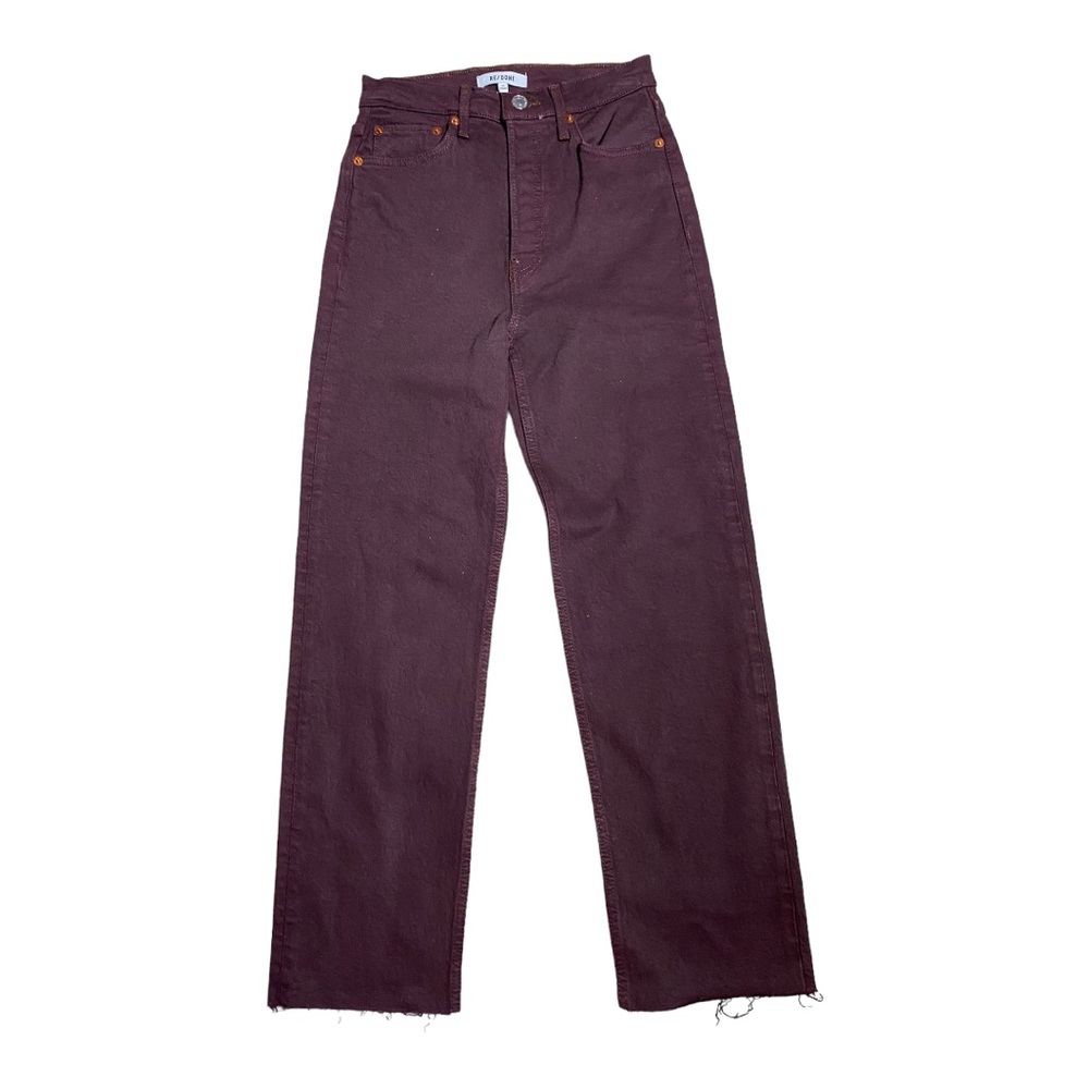 Re/Done Women's Purple '70s High Waist Stovepipe Ankle Jeans Size 24